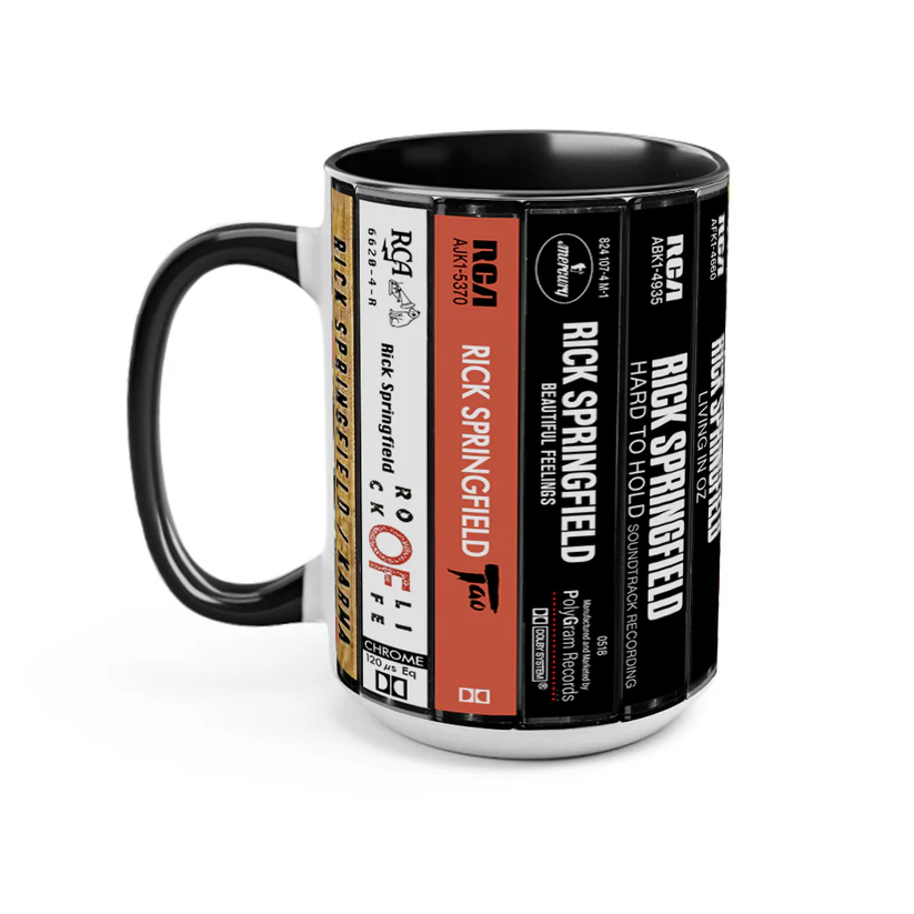 Retro Rick Springfield Cassette Accent Mug Ceramic Gift GradoCreations