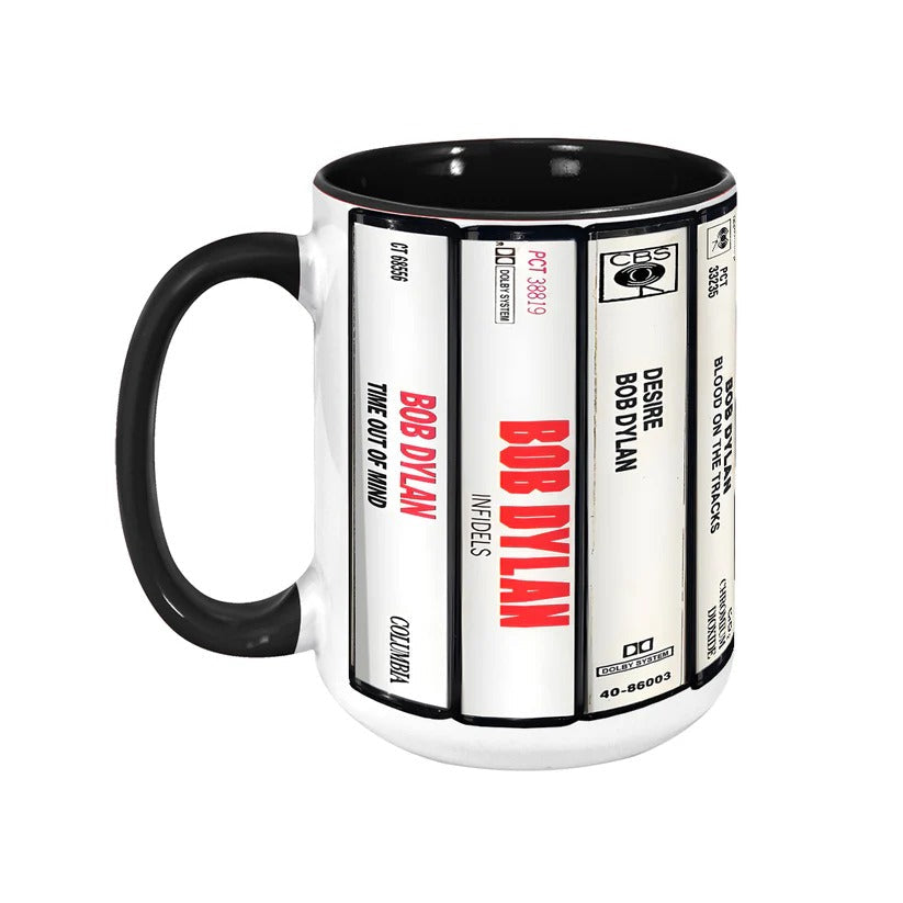 Bob Dylan Cassette Accent Mug Ceramic Drinkware for Music Lovers GradoCreations