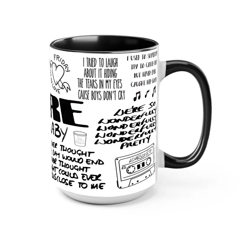 The Cure Lyrics Accent Mug Custom Design Gift for Music Lovers GradoCreations