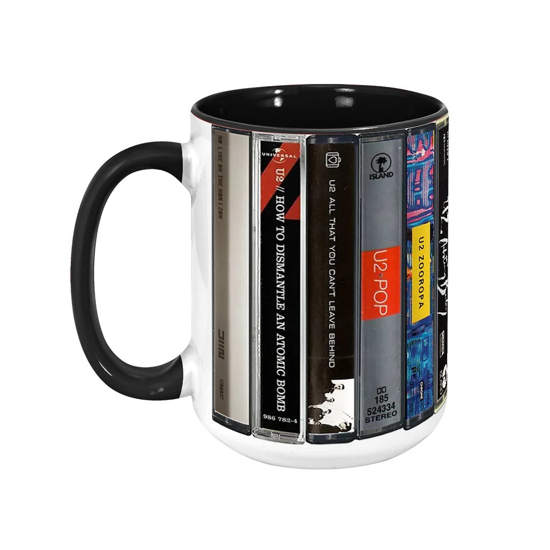 U2 Cassette Retro Accent Mug Ceramic Drinkware Gift GradoCreations