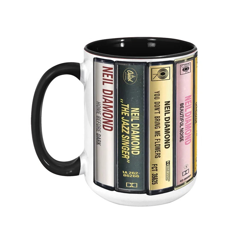 Neil Diamond Cassette Retro Accent Mug Unique Gift for Music Lovers GradoCreations