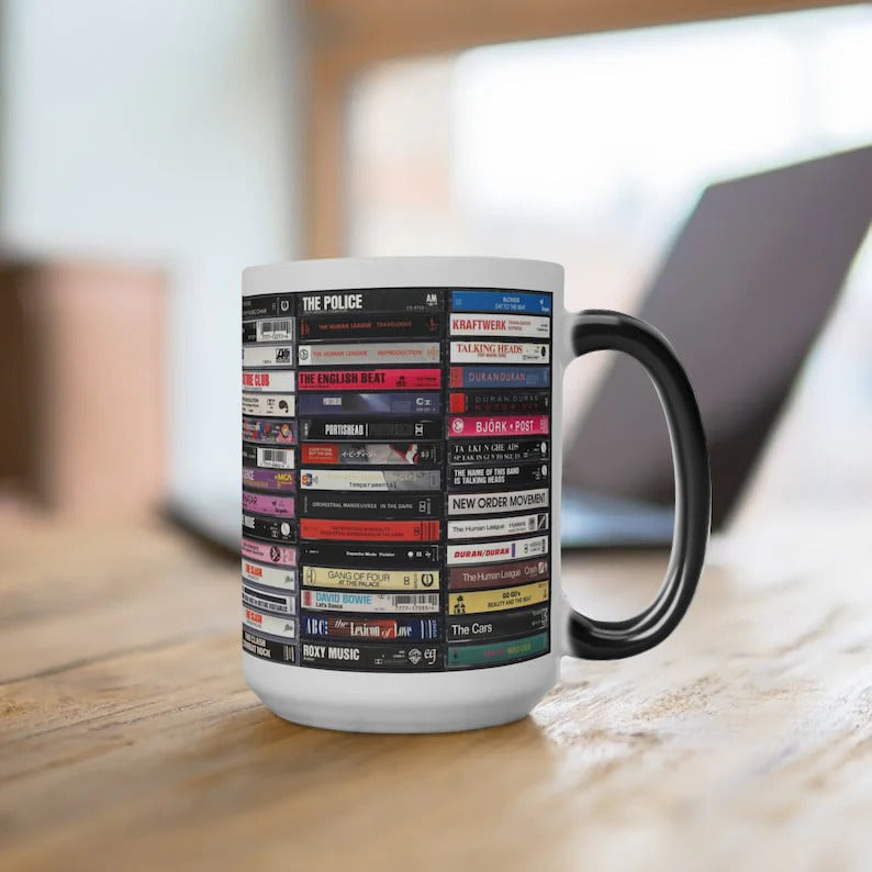 Classic Music Accent Mug with Cassette Design for Music Lovers GradoCreations