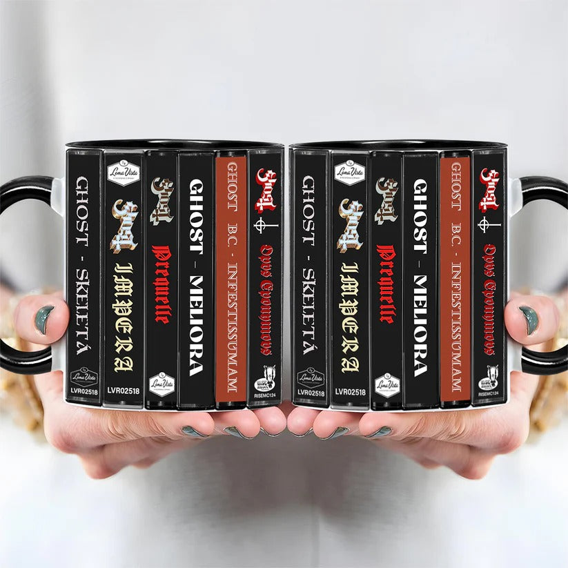 Ghost Albums Retro Accent Mug for Music Lovers | Ceramic Drinkware GradoCreations