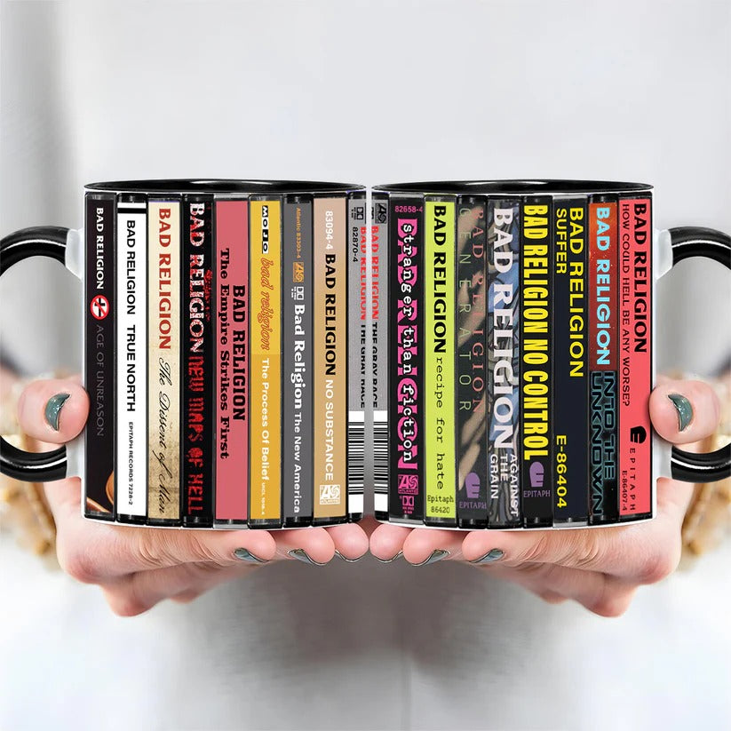 Bad Religion Cassette Collection Accent Mug Retro Ceramic Gift GradoCreations