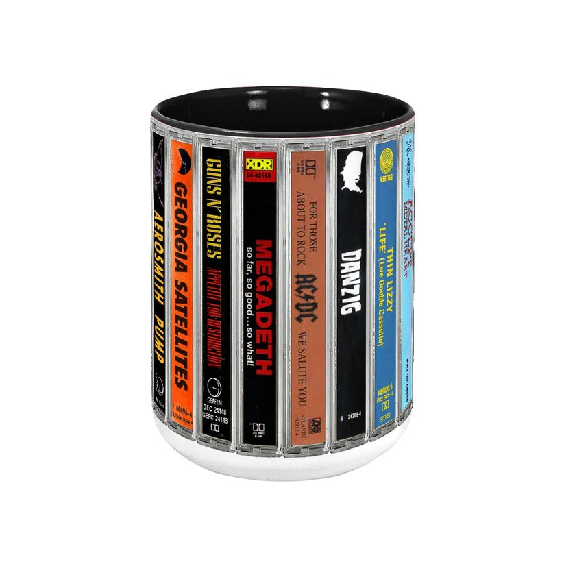 80s Metal Cassette Accent Mug Ceramic Unique Gift for Music Lover GradoCreations