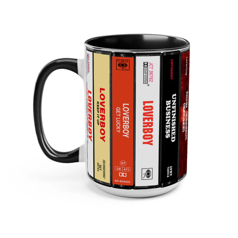 Retro Loverboy Cassette Accent Mug Ceramic Gift for Music Lovers GradoCreations
