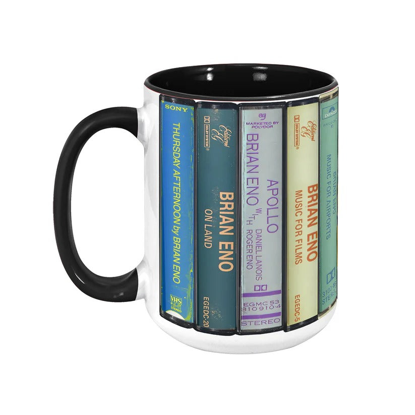 Retro Brian Eno Cassette Accent Mug Ceramic Gift for Music Lovers GradoCreations