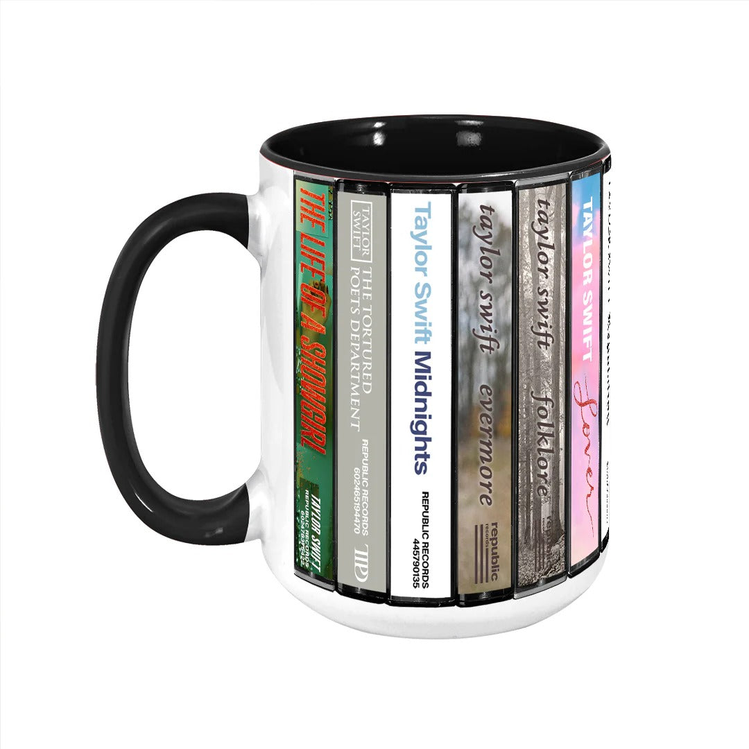 Retro Taylor Swift Albums Cassette Accent Mug Gift for Music Lovers GradoCreations
