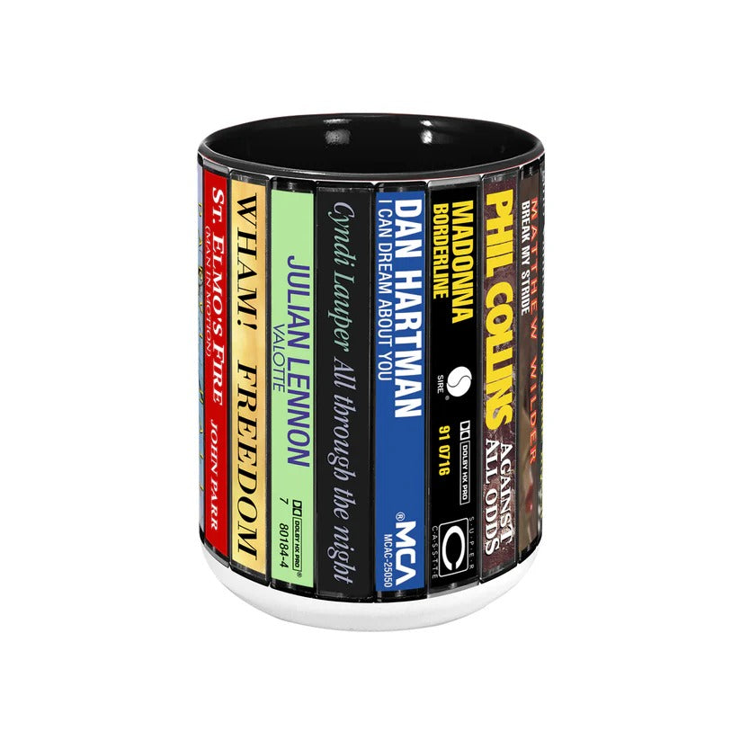 Retro 80s Pop Music Accent Mug Ceramic Custom Drinkware Gift GradoCreations