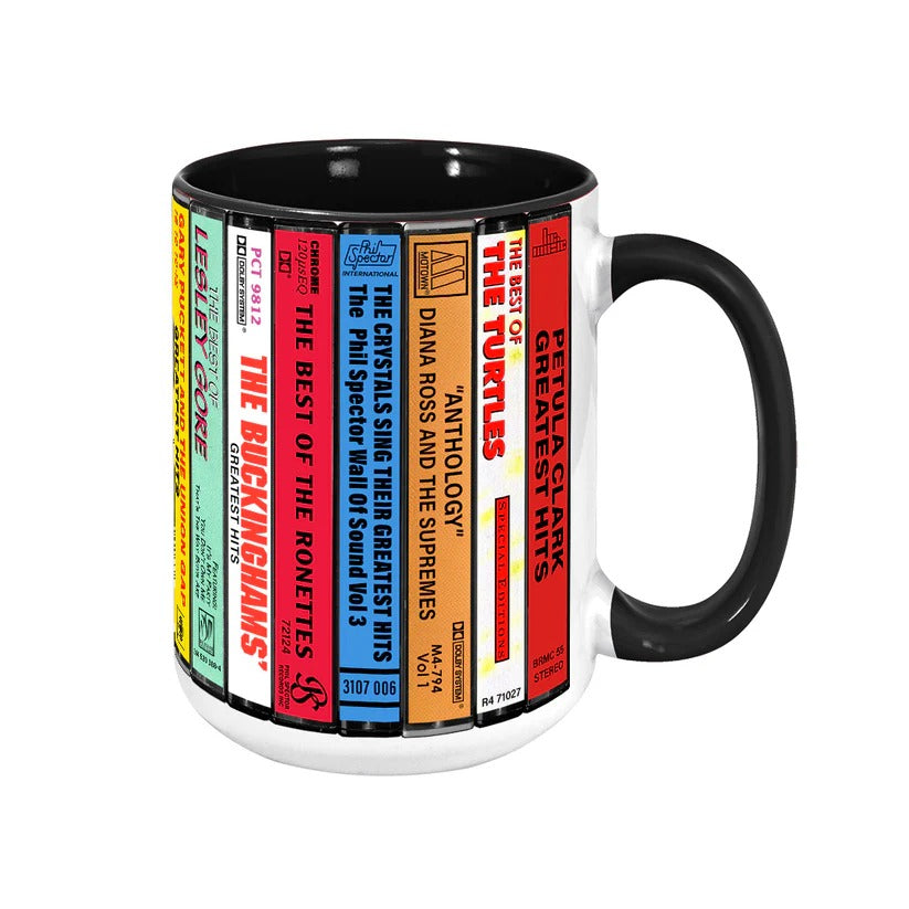 Retro 60s Pop Albums Ceramic Mug for Music Lovers Gift GradoCreations
