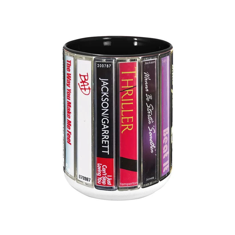 Retro Music Cassette Accent Mug Ceramic Gift for Music Lovers GradoCreations