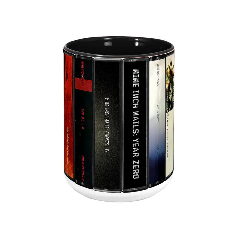 Retro Cassette Accent Mug NIN Albums for Music Lovers GradoCreations