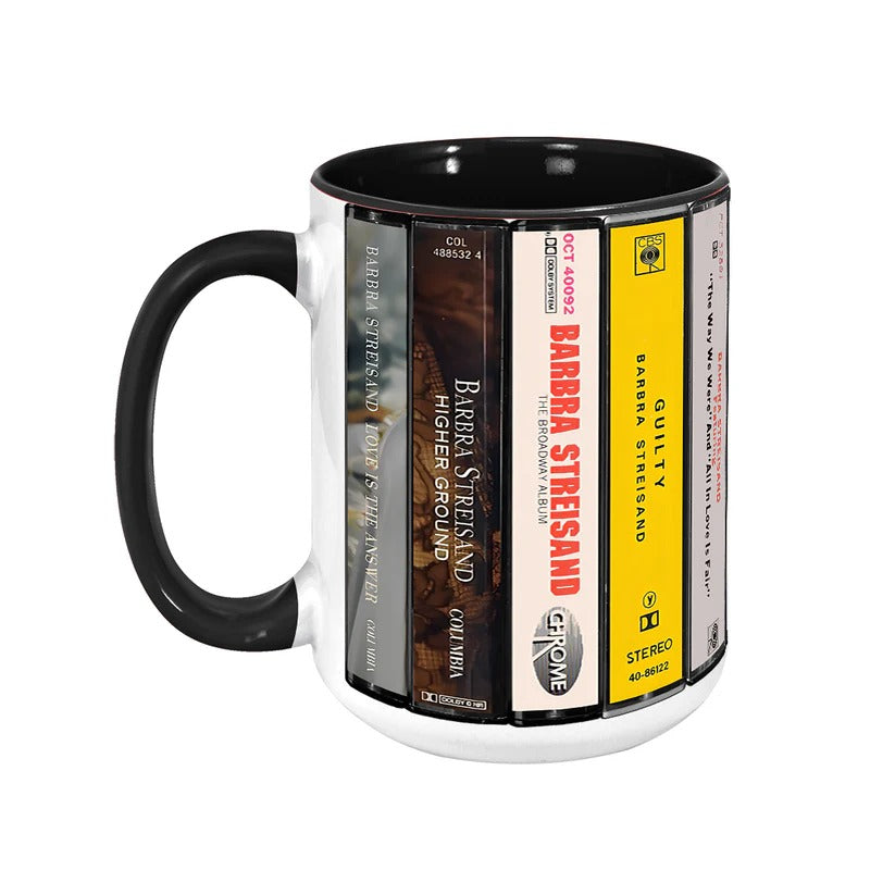 Barbra Streisand Retro Cassette Accent Mug for Music Lovers GradoCreations