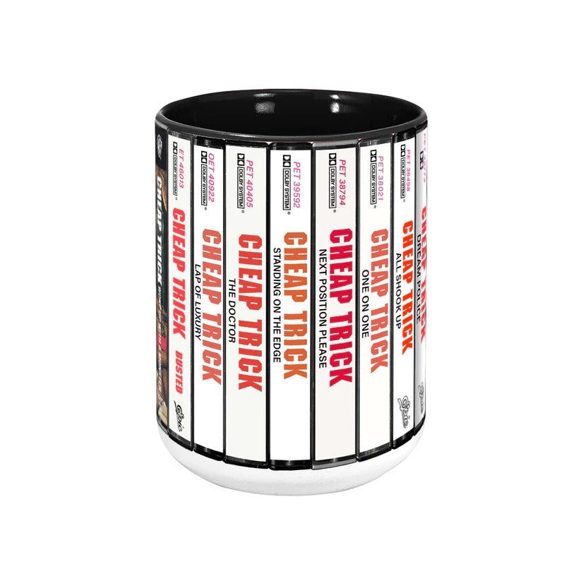 Retro Cassette Accent Mug Featuring Cheap Trick Albums GradoCreations
