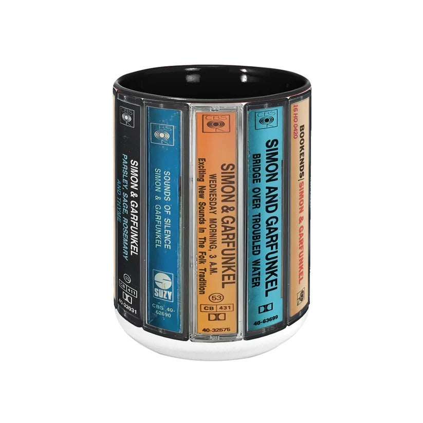Simon & Garfunkel Retro Cassette Accent Mug Gift for Music Lovers GradoCreations