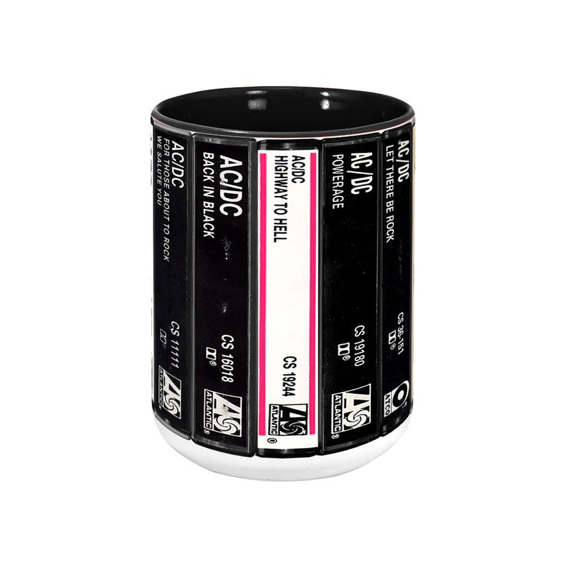 Retro AC/DC Albums Cassette Accent Mug for Music Lovers GradoCreations