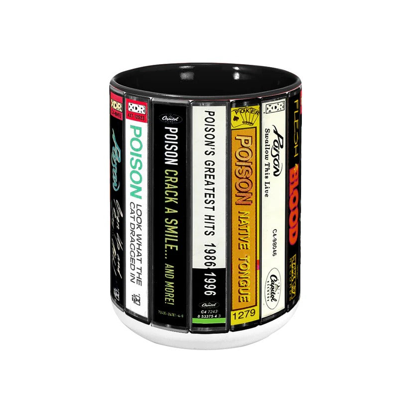 Retro Poison Albums Cassette Accent Mug Gift for Music Lovers GradoCreations