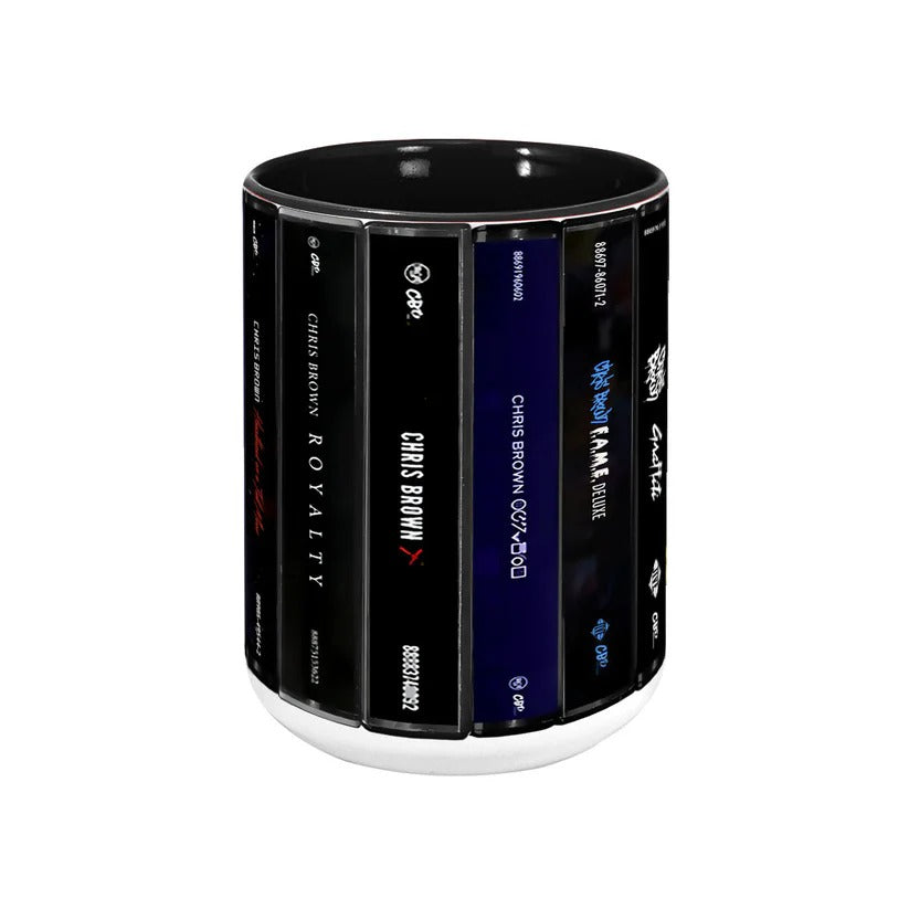 Chris Brown Cassette Collection Retro Accent Mug Gift for Music Lovers GradoCreations