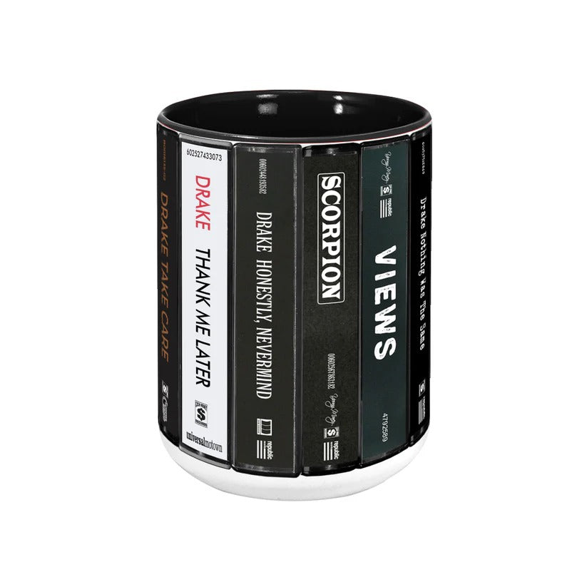 Retro Drake Albums Cassette Accent Mug Ceramic Drinkware GradoCreations