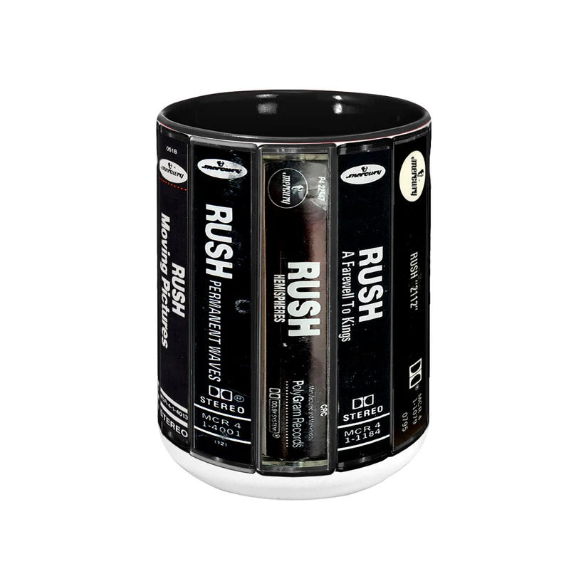 Retro Rush Albums Cassette Accent Mug Gift for Music Lovers GradoCreations