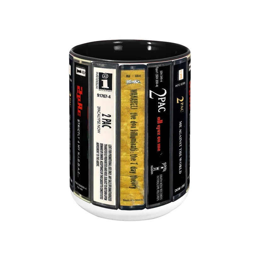 Retro Tupac Cassette Collection Accent Mug Custom Gift Idea GradoCreations