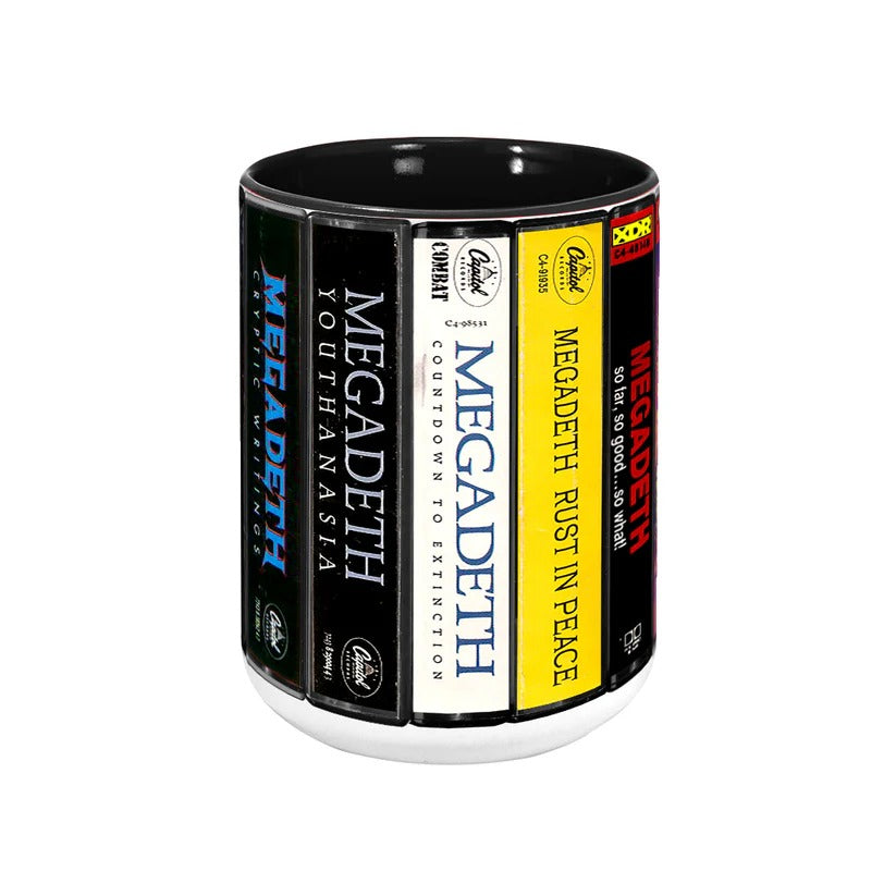 Megadeth Cassette Collection Ceramic Accent Mug Music Gift GradoCreations