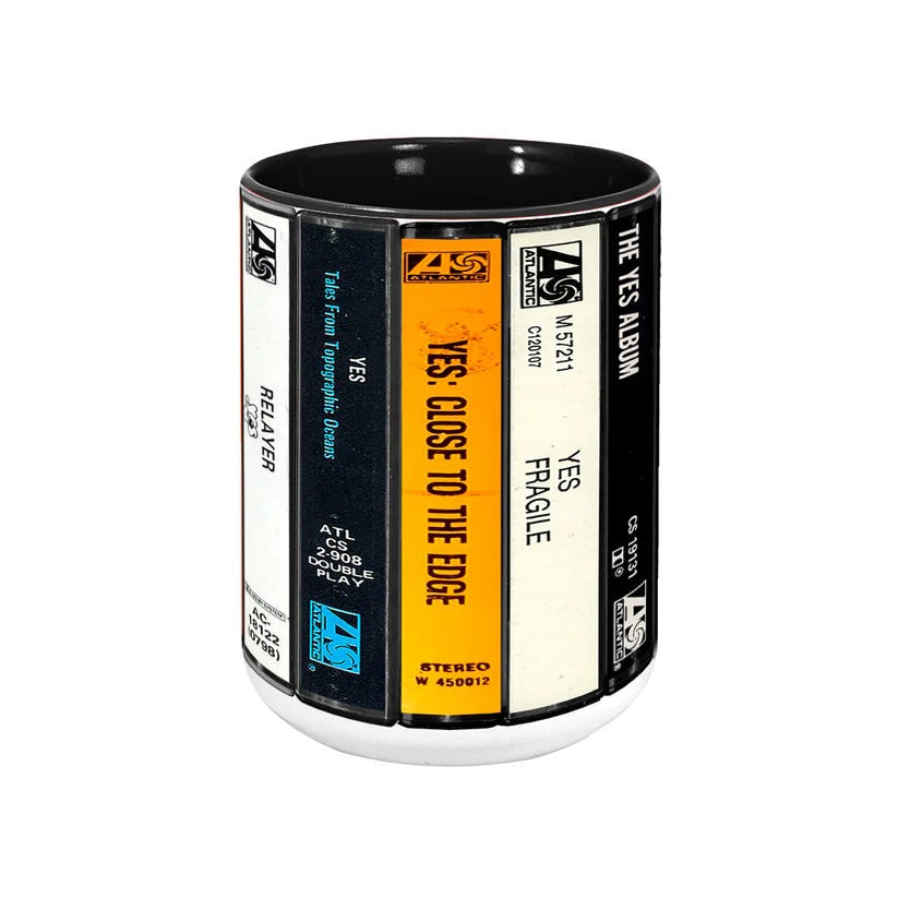 YES Albums Retro Cassette Accent Mug Ceramic Gift for Music Lovers GradoCreations