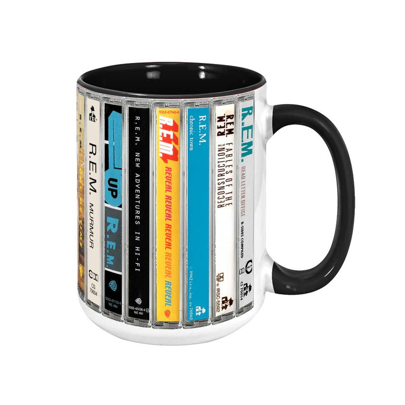 R.E.M Albums Cassette Retro Accent Mug | Ceramic Drinkware Gift GradoCreations