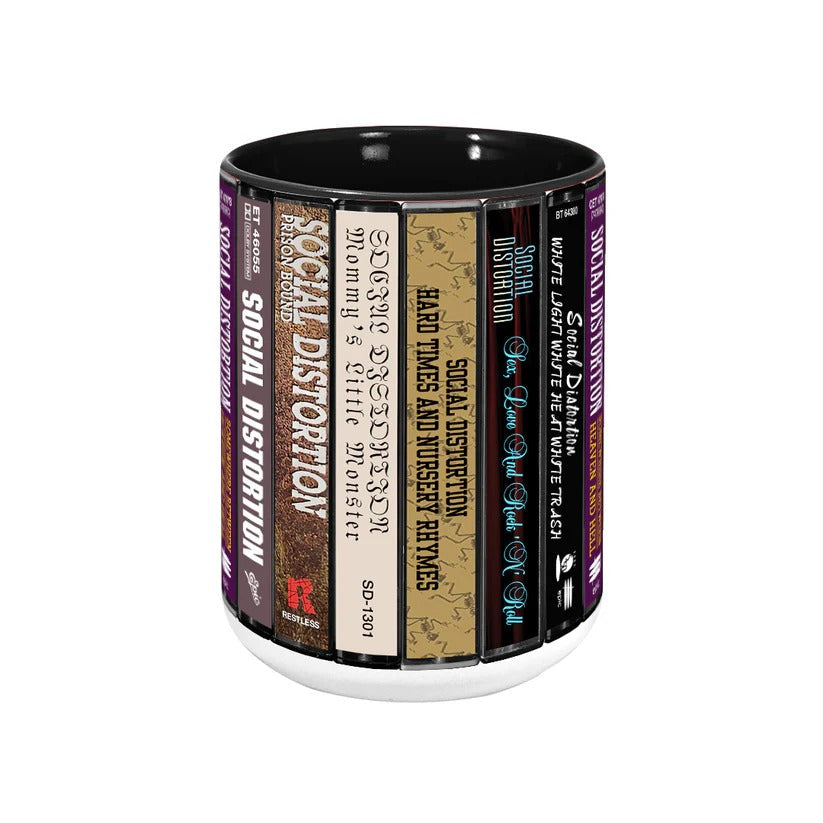 Retro Social Distortion Cassette Accent Mug for Music Lovers GradoCreations