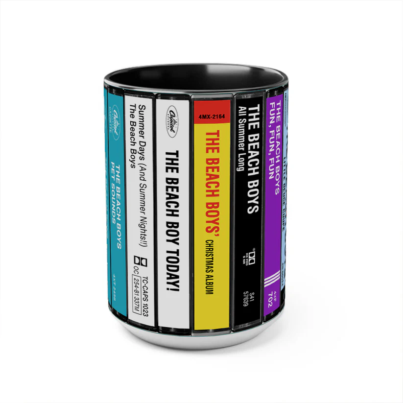 Retro Beach Boys Cassette Collection Accent Mug Ceramic Gift GradoCreations