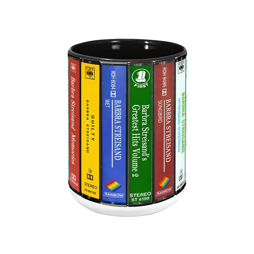 Barbra Streisand Cassette Accent Mug Retro Gift for Music Lovers GradoCreations