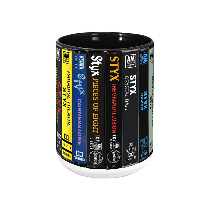 Styx Retro Cassette Collection Accent Mug for Music Lovers GradoCreations