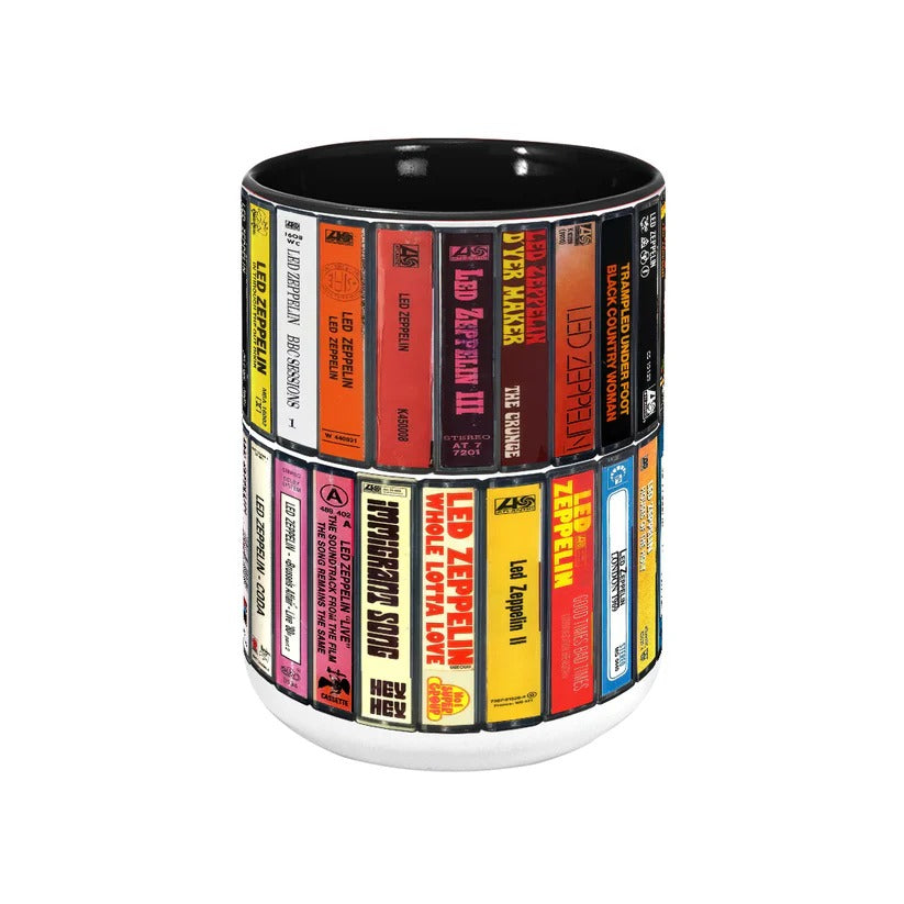 Retro Led Zeppelin Cassette Accent Mug Ceramic Drinkware Gift GradoCreations