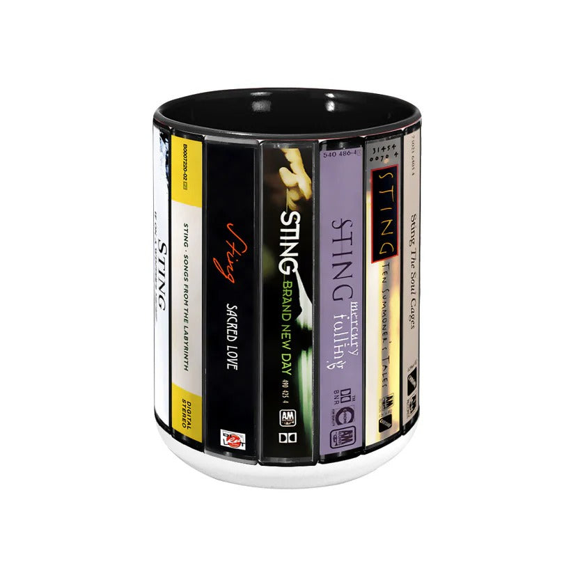 Sting Cassette Collection Ceramic Accent Mug Retro Music Gift GradoCreations