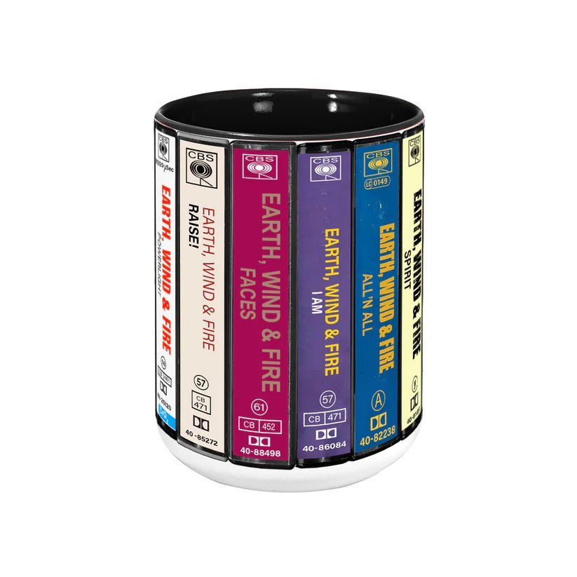 Retro Earth, Wind & Fire Cassette Accent Mug for Music Lovers GradoCreations