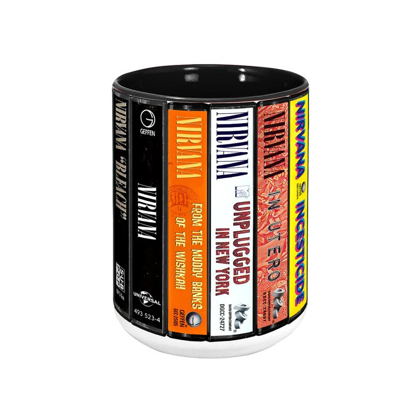 Nirvana Cassette Collection Ceramic Accent Mug for Music Lovers GradoCreations