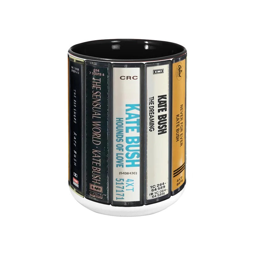 Retro Kate Bush Albums Cassette Accent Mug - Ceramic Gift GradoCreations