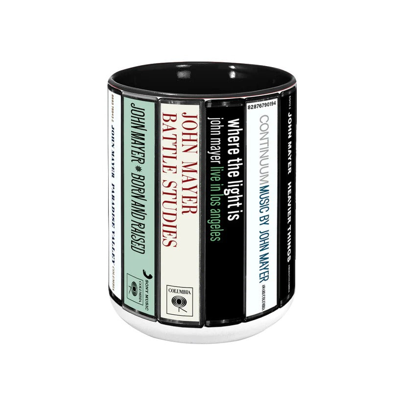 John Mayer Cassette Collection Ceramic Accent Mug | Gift for Music Lovers GradoCreations