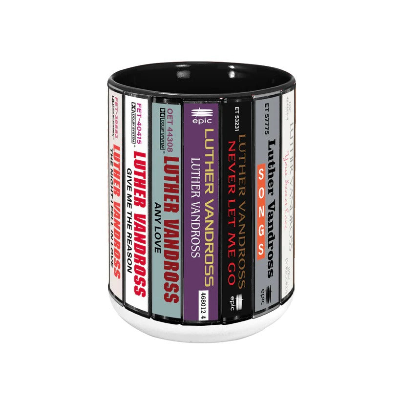 Retro Accent Mug Featuring Luther Vandross Cassette Collection GradoCreations