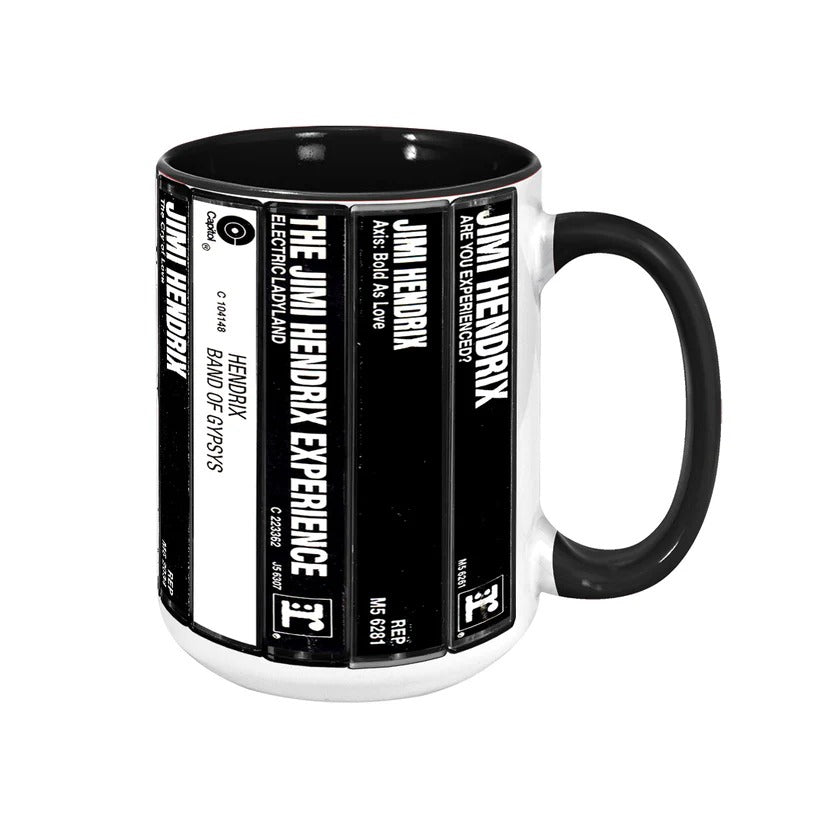 Retro Jimi Hendrix Cassette Accent Mug | Ceramic Drinkware Gift GradoCreations