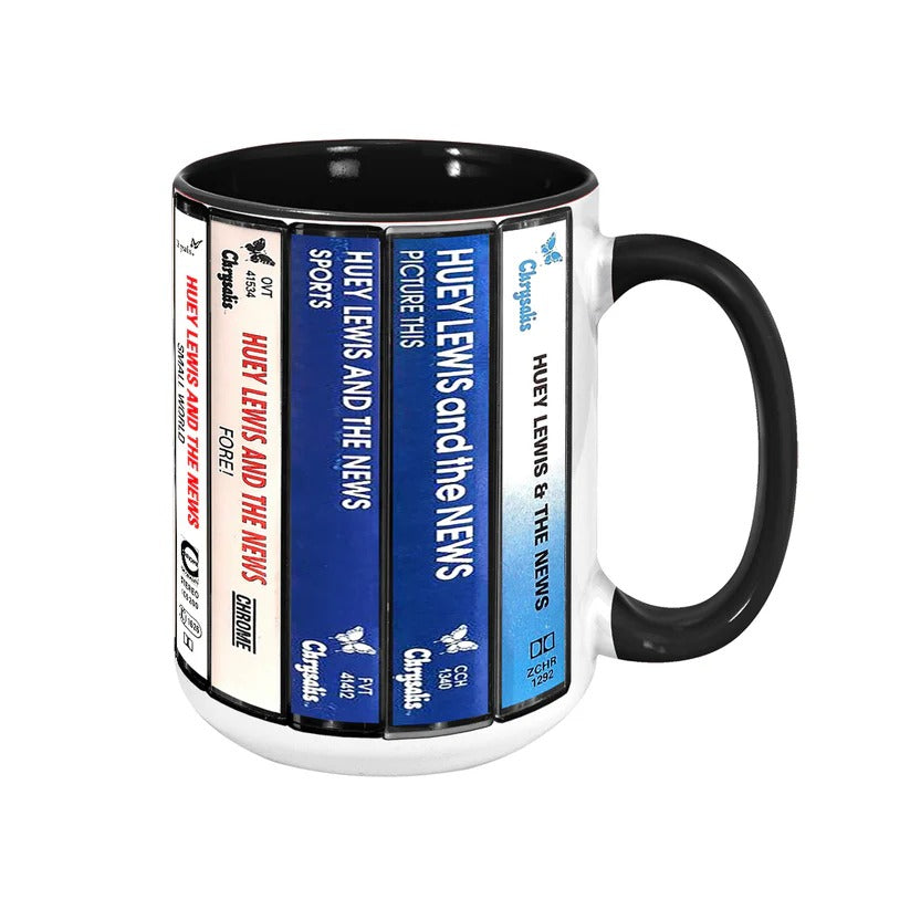 Huey Lewis Cassette Collection Mug Retro Music Gift for Fans GradoCreations