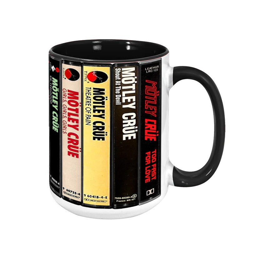 Motley Crue Cassette Retro Accent Mug Ceramic Drinkware Gift GradoCreations