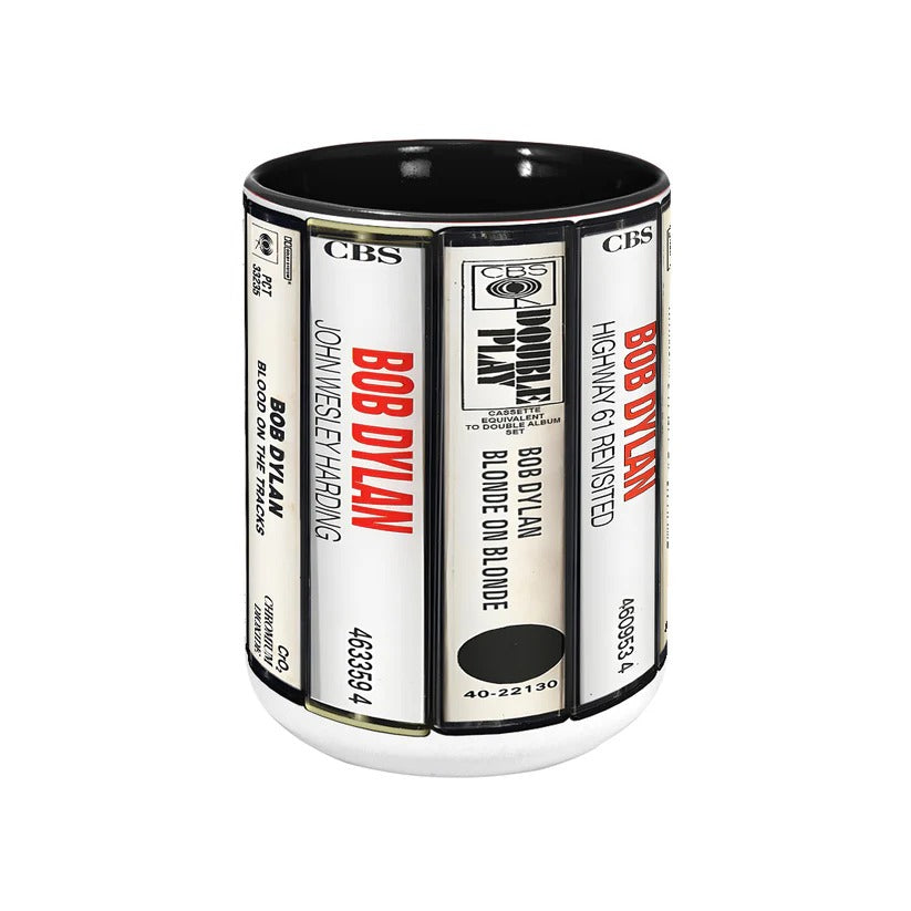 Bob Dylan Cassette Accent Mug Ceramic Drinkware for Music Lovers GradoCreations