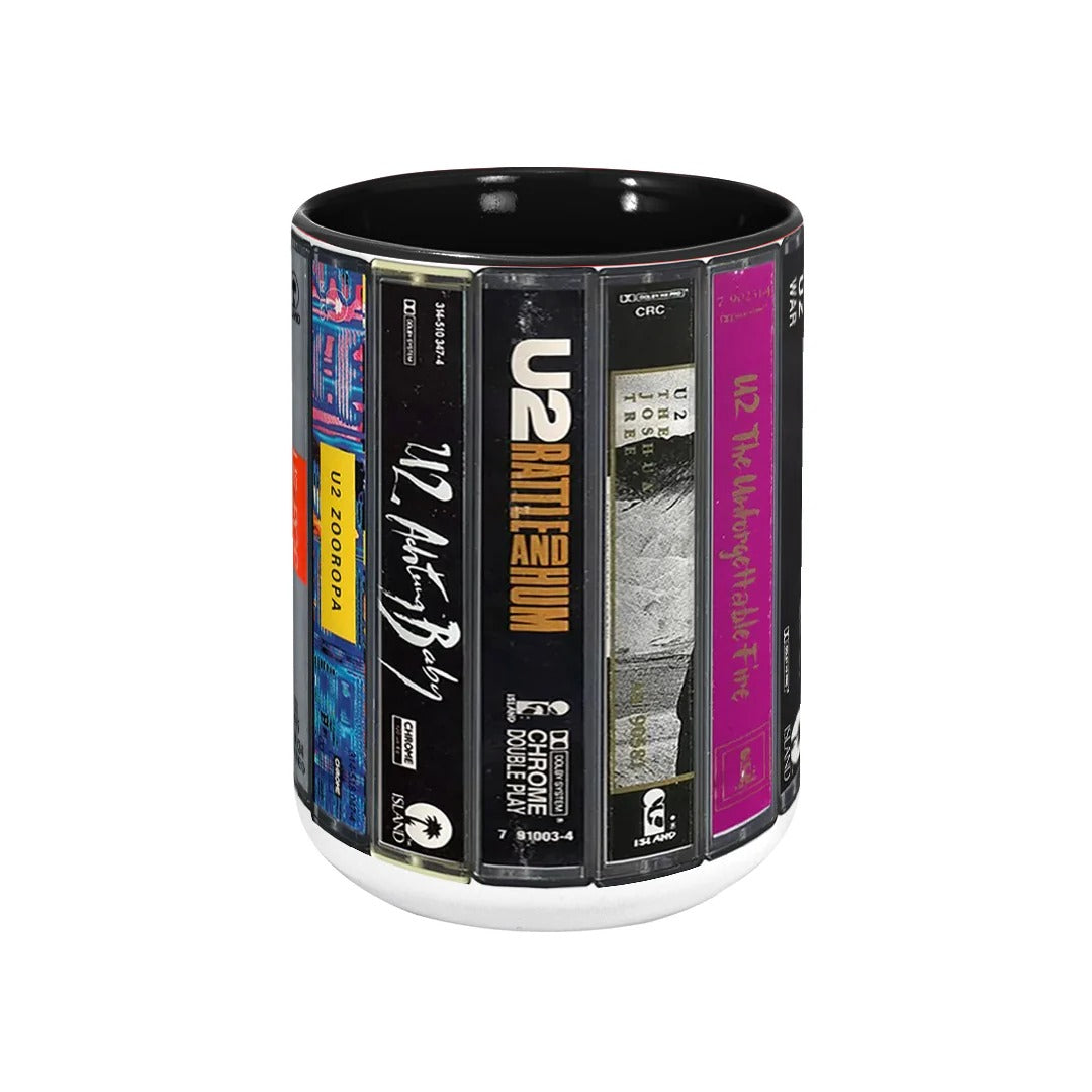 U2 Cassette Retro Accent Mug Ceramic Drinkware Gift GradoCreations