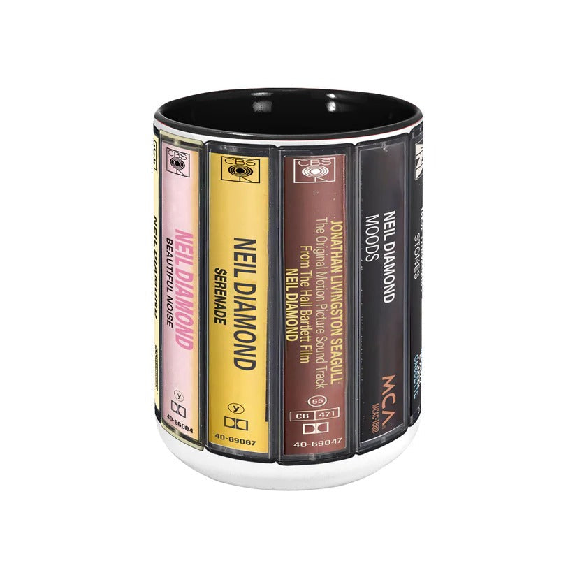 Neil Diamond Cassette Retro Accent Mug Unique Gift for Music Lovers GradoCreations