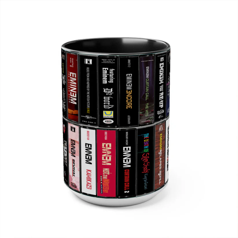 Eminem Albums Cassette Accent Mug Retro Ceramic Drinkware GradoCreations