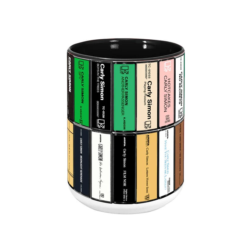 Ceramic Accent Mug Retro Carly Simon Cassette Collection Gift GradoCreations