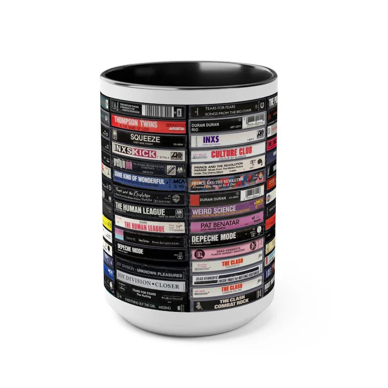 Classic Music Accent Mug with Cassette Design for Music Lovers GradoCreations