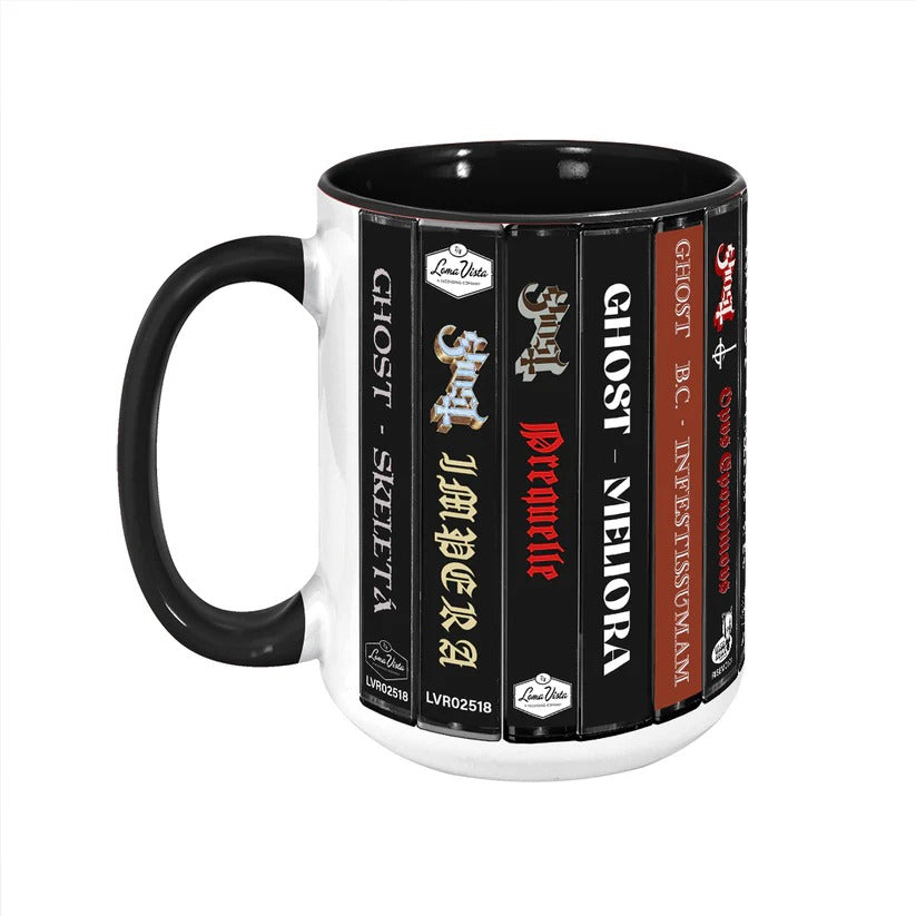 Ghost Albums Retro Accent Mug for Music Lovers | Ceramic Drinkware GradoCreations