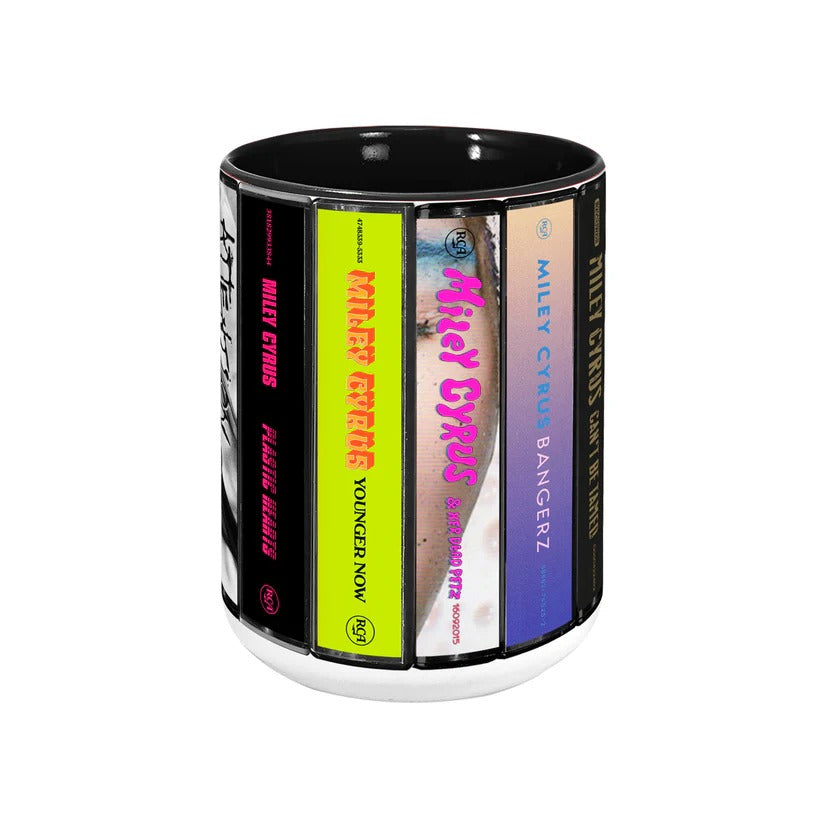 Miley Cyrus Cassette Collection Retro Accent Mug | Gift for Music Lovers GradoCreations
